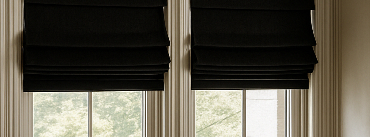 black-roman-blinds-architectural-style.